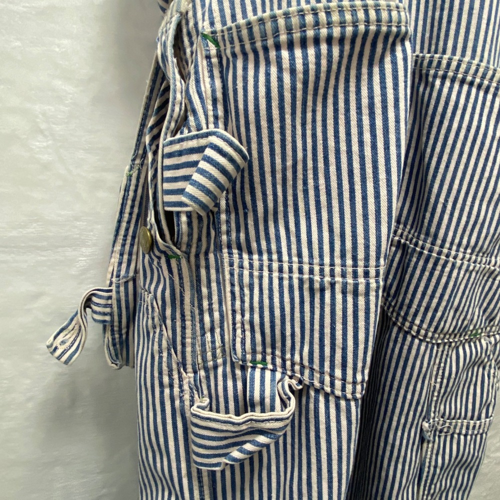 VTG 50s Big Smith Denim Striped Railroad Overalls Carpenter Bib Union Made USA - Picture 14 of 16